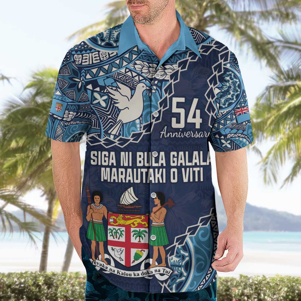 Personalised Fiji 54th Anniversary Hawaiian Shirt Siga Ni Bula Galala Marautaki O Viti LT9 - Polynesian Pride