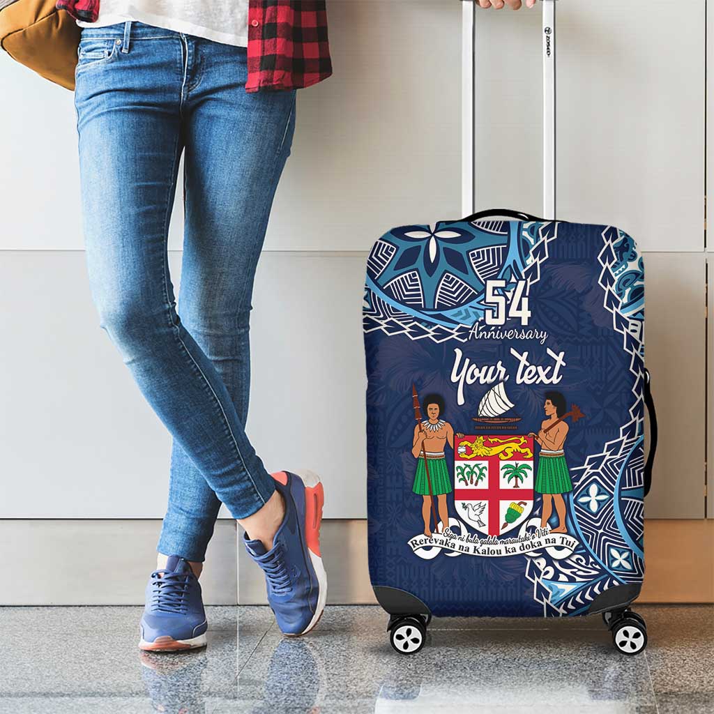 Personalised Fiji 54th Anniversary Luggage Cover Siga Ni Bula Galala Marautaki O Viti LT9 - Polynesian Pride