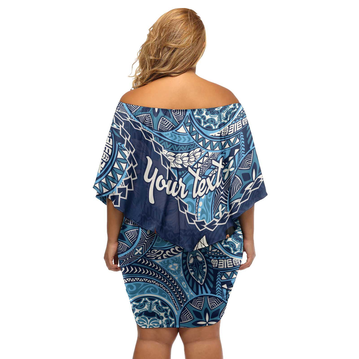 Personalised Fiji 54th Anniversary Off Shoulder Short Dress Siga Ni Bula Galala Marautaki O Viti LT9 - Polynesian Pride
