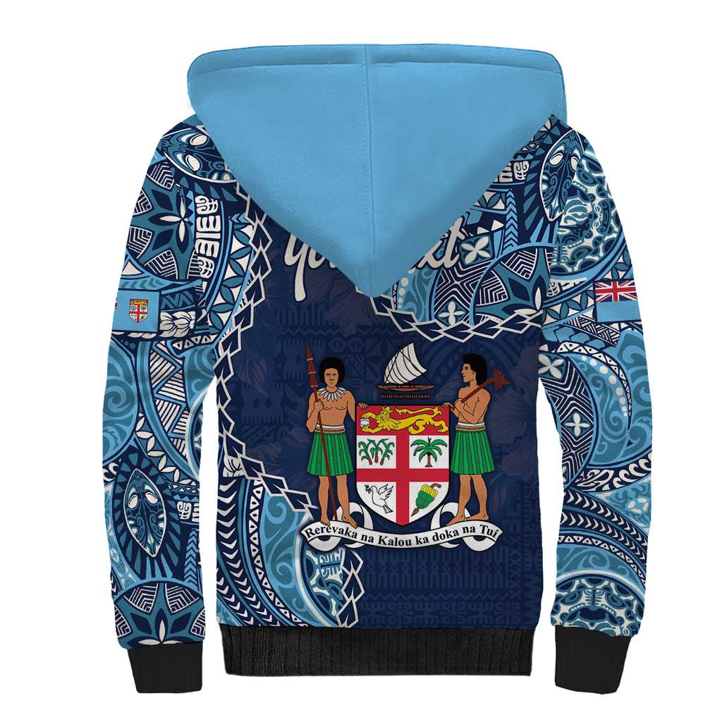 Personalised Fiji 54th Anniversary Sherpa Hoodie Siga Ni Bula Galala Marautaki O Viti LT9 - Polynesian Pride