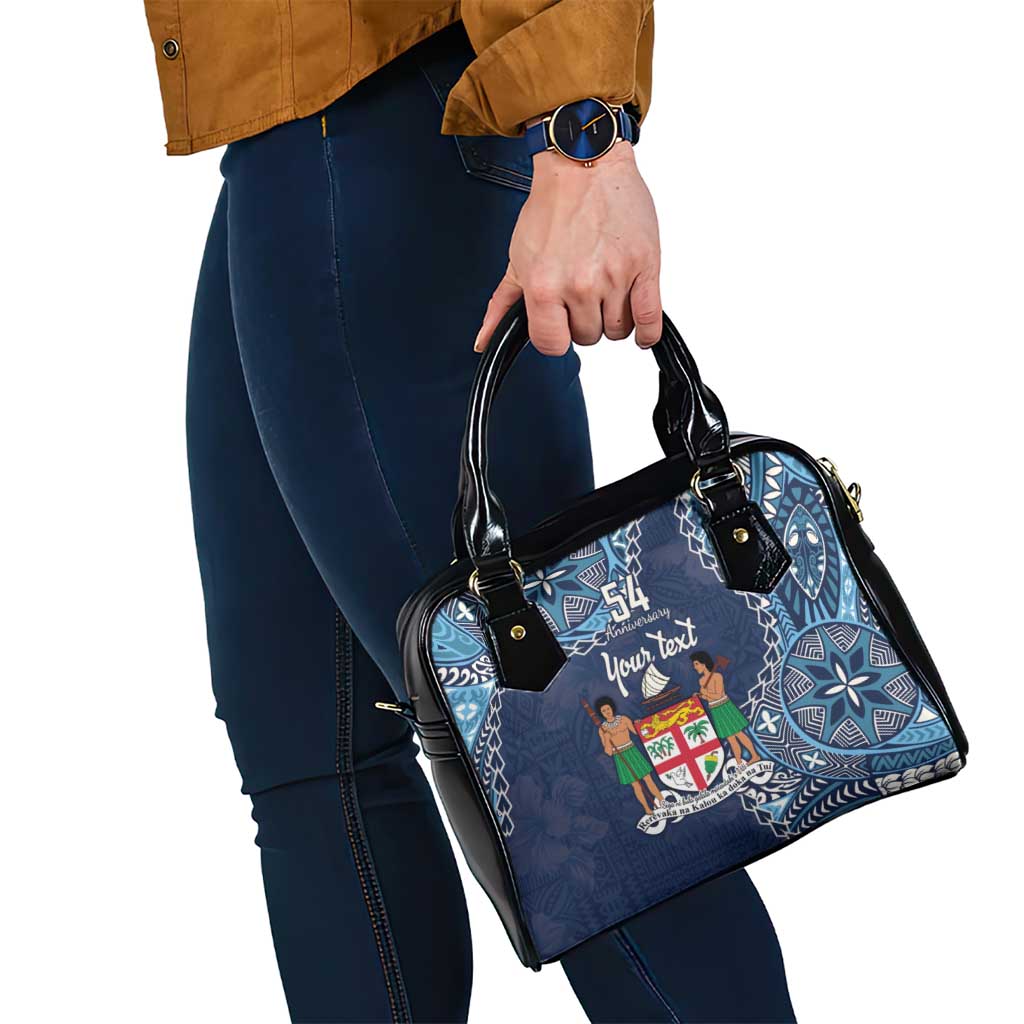 Personalised Fiji 54th Anniversary Shoulder Handbag Siga Ni Bula Galala Marautaki O Viti LT9