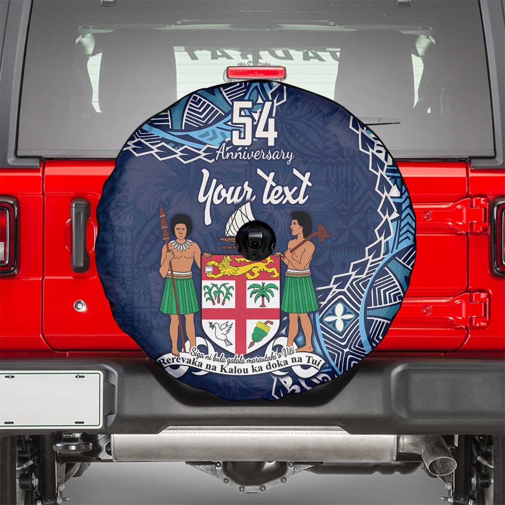 Personalised Fiji 54th Anniversary Spare Tire Cover Siga Ni Bula Galala Marautaki O Viti LT9 - Polynesian Pride