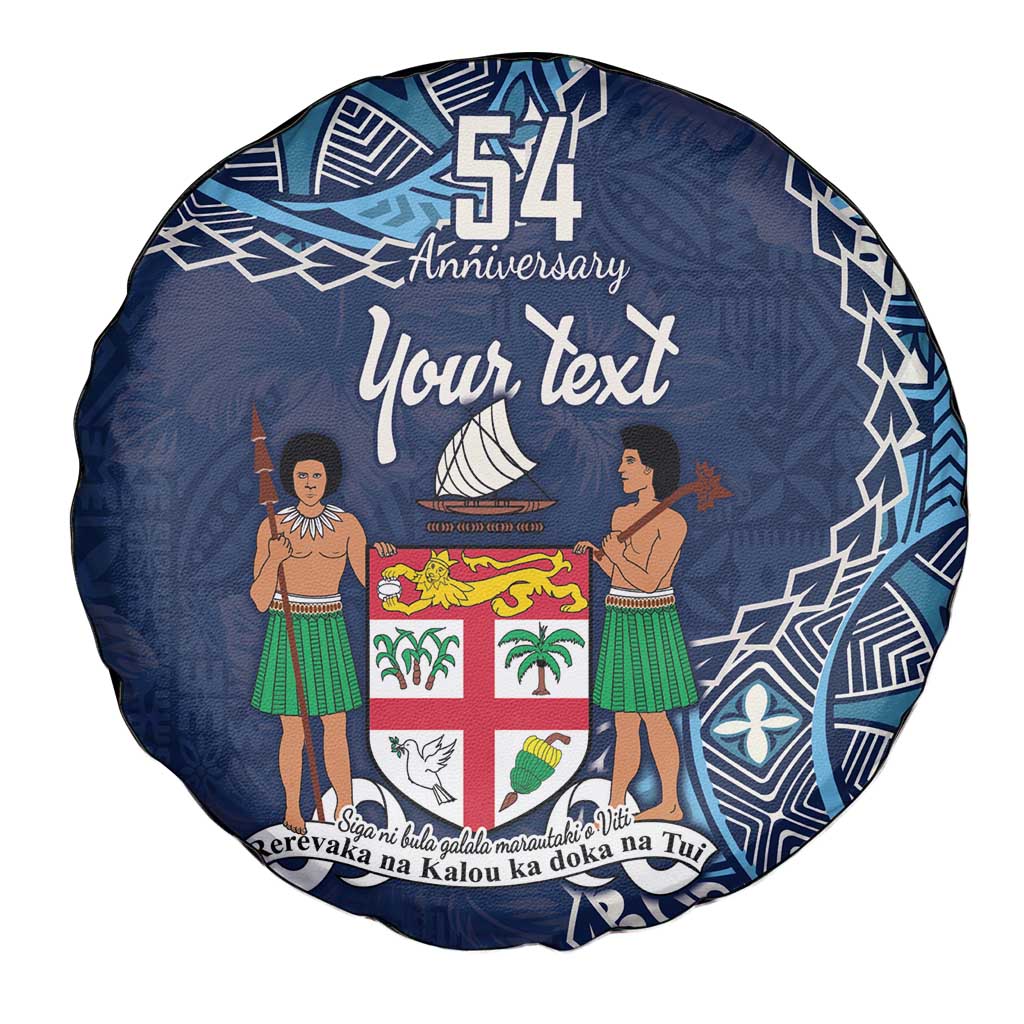 Personalised Fiji 54th Anniversary Spare Tire Cover Siga Ni Bula Galala Marautaki O Viti LT9 - Polynesian Pride