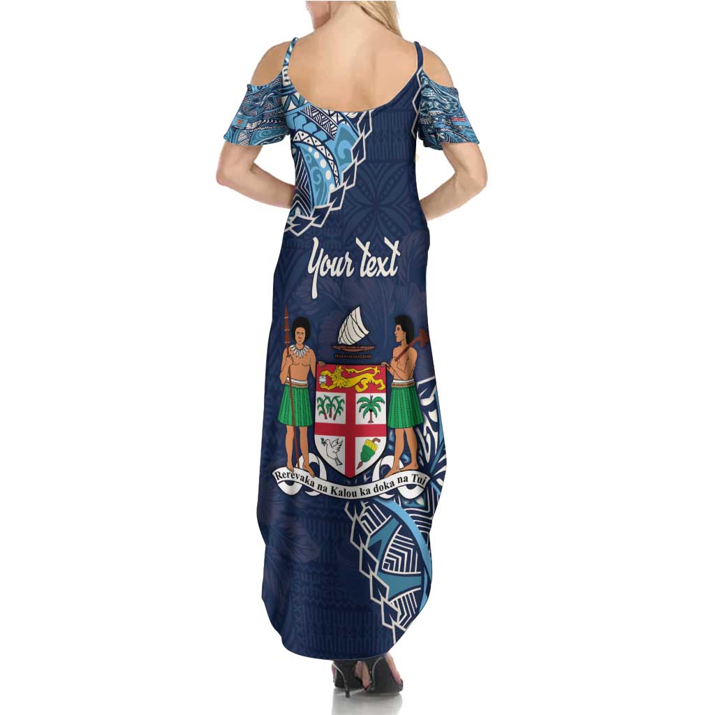 Personalised Fiji 54th Anniversary Summer Maxi Dress Siga Ni Bula Galala Marautaki O Viti LT9 - Polynesian Pride
