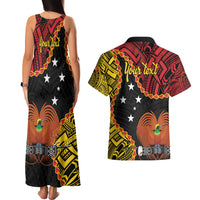 Personalised Papua New Guinea 49th Anniversary Couples Matching Tank Maxi Dress and Hawaiian Shirt Hapi De bilong Indipendens Papua Niugini LT9 - Polynesian Pride