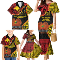 Personalised Papua New Guinea 49th Anniversary Family Matching Mermaid Dress and Hawaiian Shirt Hapi De bilong Indipendens Papua Niugini LT9 - Polynesian Pride