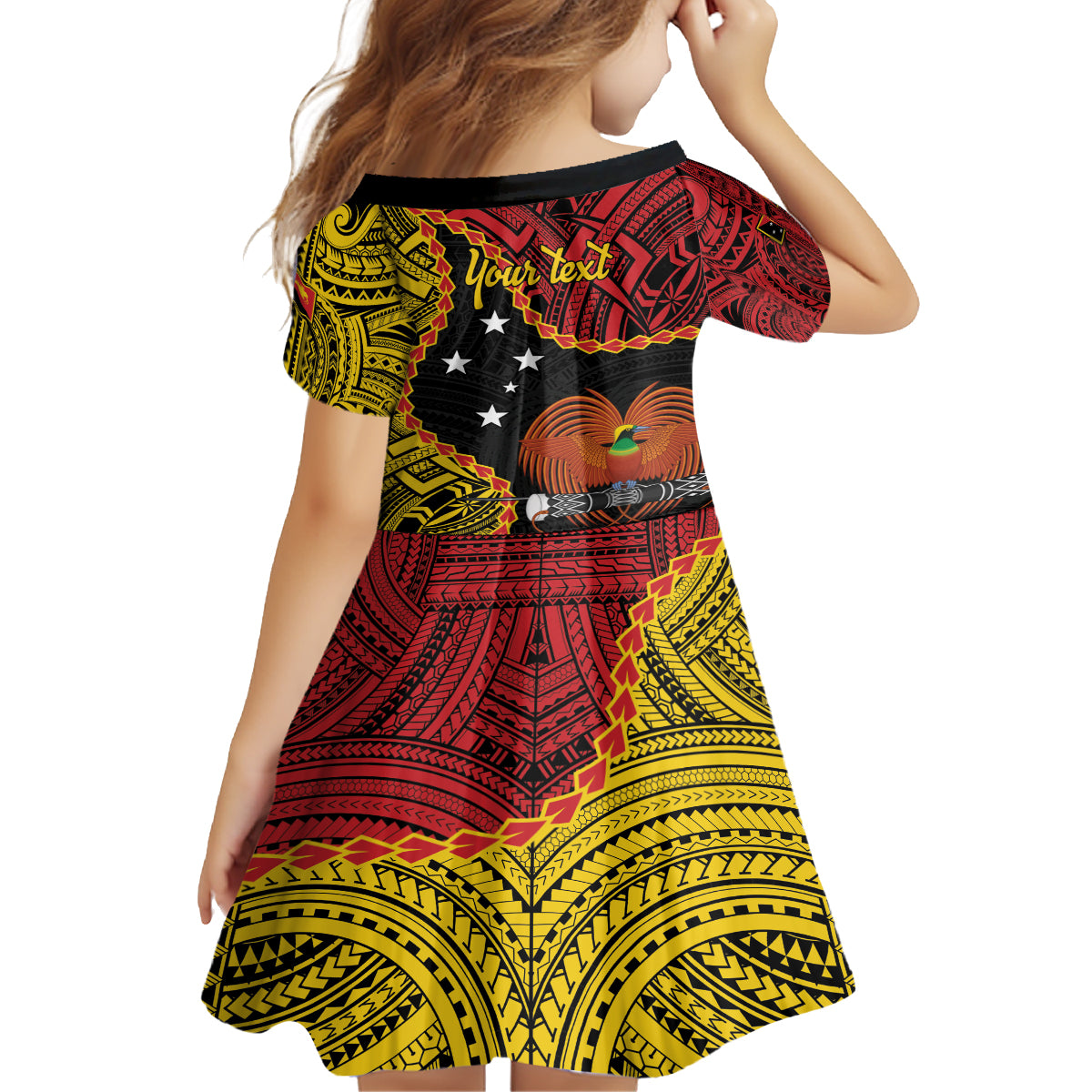 Personalised Papua New Guinea 49th Anniversary Family Matching Off Shoulder Short Dress and Hawaiian Shirt Hapi De bilong Indipendens Papua Niugini LT9 - Polynesian Pride