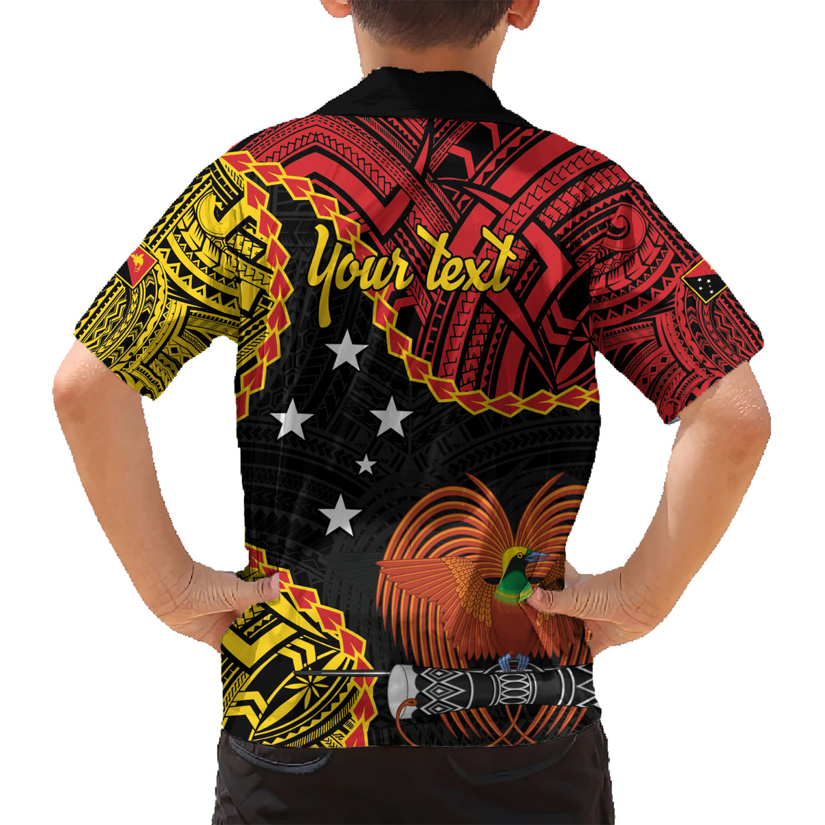 Personalised Papua New Guinea 49th Anniversary Family Matching Short Sleeve Bodycon Dress and Hawaiian Shirt Hapi De bilong Indipendens Papua Niugini LT9 - Polynesian Pride