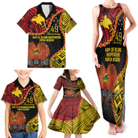Personalised Papua New Guinea 49th Anniversary Family Matching Tank Maxi Dress and Hawaiian Shirt Hapi De bilong Indipendens Papua Niugini LT9 - Polynesian Pride