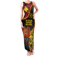 Personalised Papua New Guinea 49th Anniversary Family Matching Tank Maxi Dress and Hawaiian Shirt Hapi De bilong Indipendens Papua Niugini LT9 Mom's Dress Black - Polynesian Pride