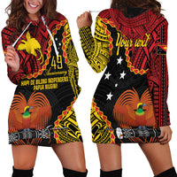 Personalised Papua New Guinea 49th Anniversary Hoodie Dress Hapi De bilong Indipendens Papua Niugini LT9 - Polynesian Pride