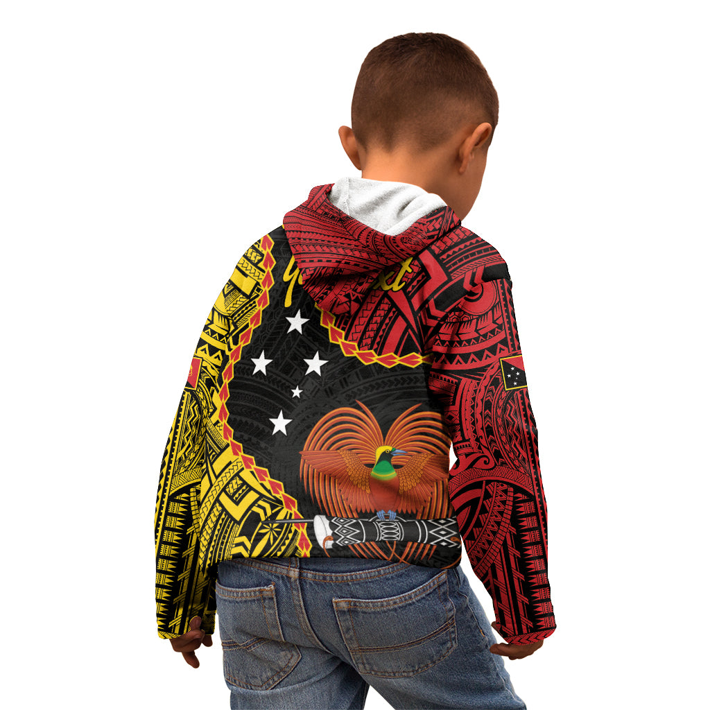 Personalised Papua New Guinea 49th Anniversary Kid Hoodie Hapi De bilong Indipendens Papua Niugini