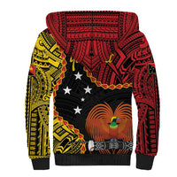 Personalised Papua New Guinea 49th Anniversary Sherpa Hoodie Hapi De bilong Indipendens Papua Niugini