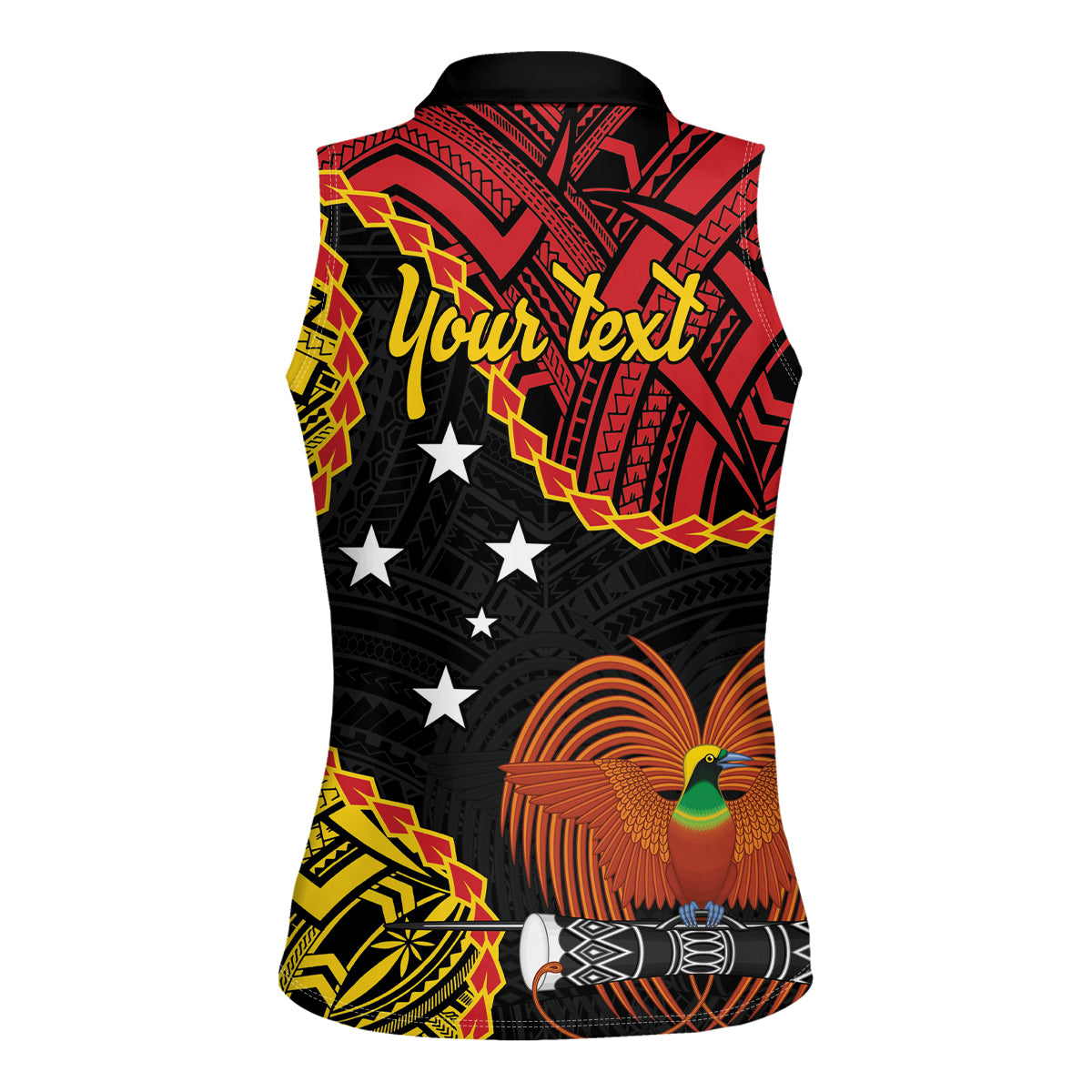 Personalised Papua New Guinea 49th Anniversary Women Sleeveless Polo Shirt Hapi De bilong Indipendens Papua Niugini LT9 - Polynesian Pride