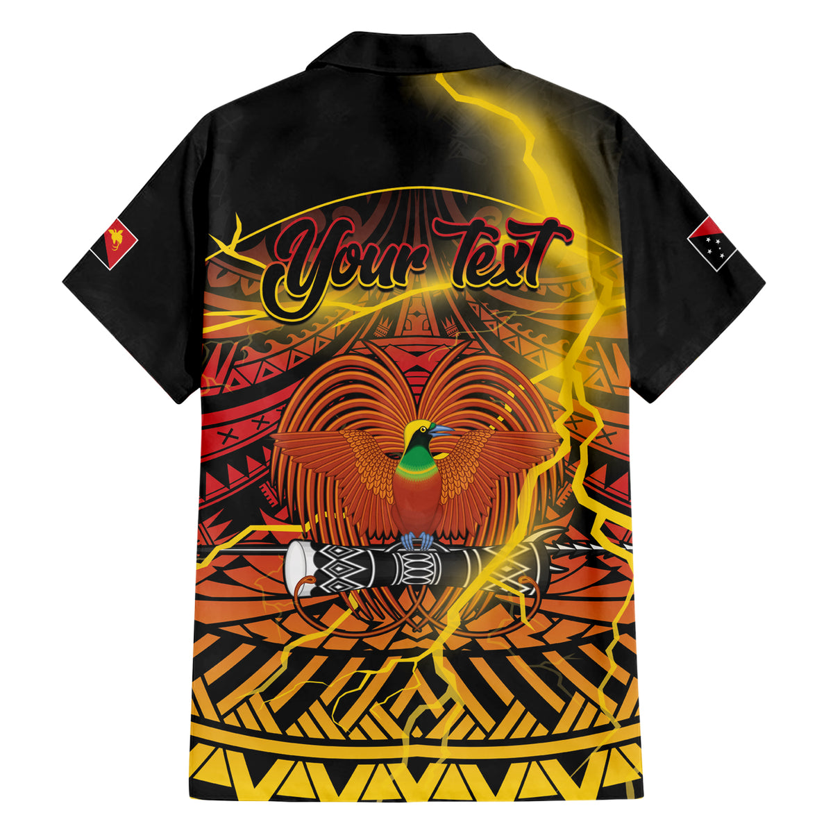 Personalised Papua New Guinea 49th Anniversary Family Matching Short Sleeve Bodycon Dress and Hawaiian Shirt Bird of Paradise Unity In Diversity LT9 - Polynesian Pride