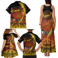 Personalised Papua New Guinea 49th Anniversary Family Matching Tank Maxi Dress and Hawaiian Shirt Bird of Paradise Unity In Diversity LT9 - Polynesian Pride