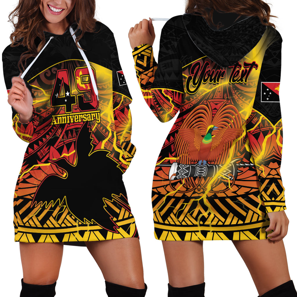 Personalised Papua New Guinea 49th Anniversary Hoodie Dress Bird of Paradise Unity In Diversity LT9 - Polynesian Pride