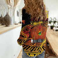 Personalised Papua New Guinea 49th Anniversary Women Casual Shirt Bird of Paradise Unity In Diversity LT9 - Polynesian Pride