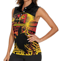 Personalised Papua New Guinea 49th Anniversary Women Sleeveless Polo Shirt Bird of Paradise Unity In Diversity LT9 - Polynesian Pride