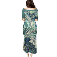 Hawaiian Hibiscus Tribal Vintage Motif Family Matching Puletasi and Hawaiian Shirt Ver 1 LT9 - Polynesian Pride