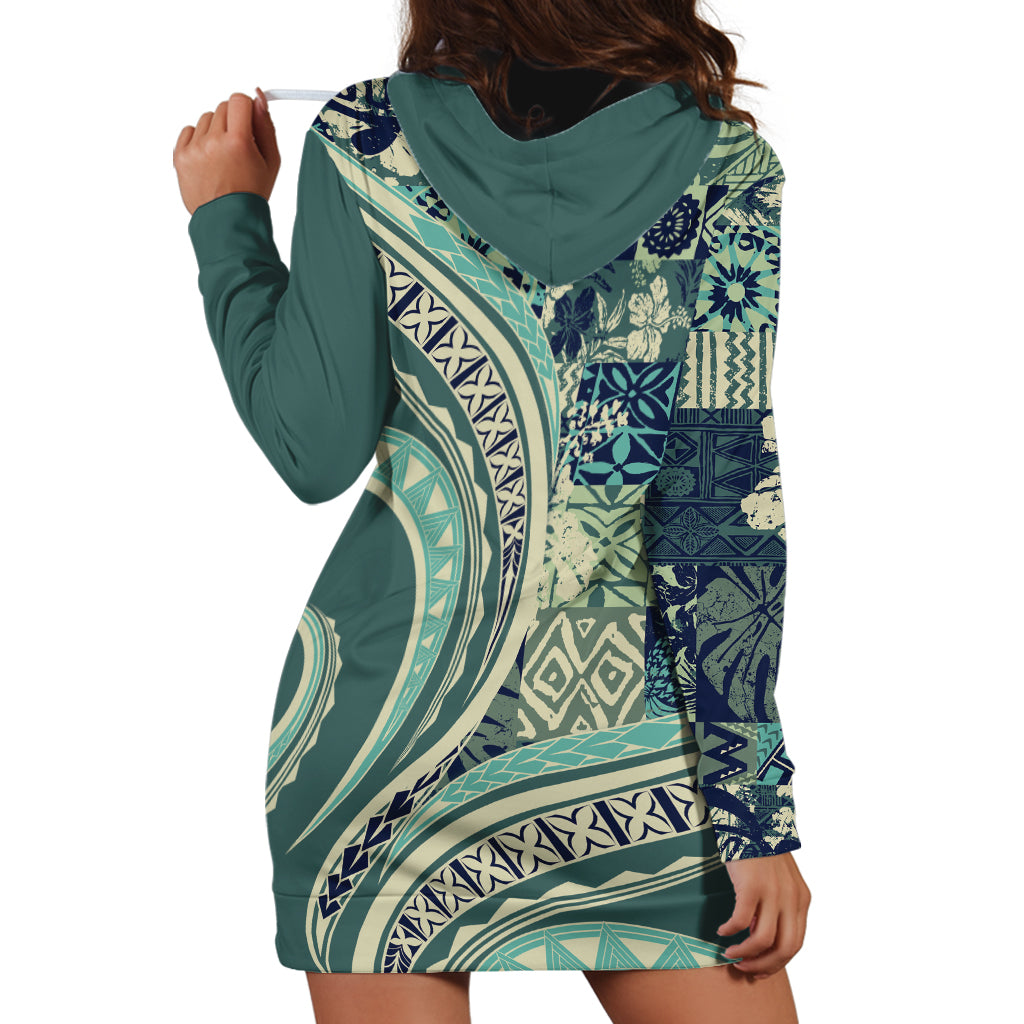 Hawaiian Hibiscus Tribal Vintage Motif Hoodie Dress Ver 1 LT9 - Polynesian Pride
