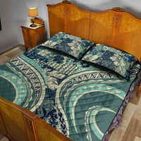 Hawaiian Hibiscus Tribal Vintage Motif Quilt Bed Set Ver 1