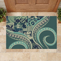 Hawaiian Hibiscus Tribal Vintage Motif Rubber Doormat Ver 1