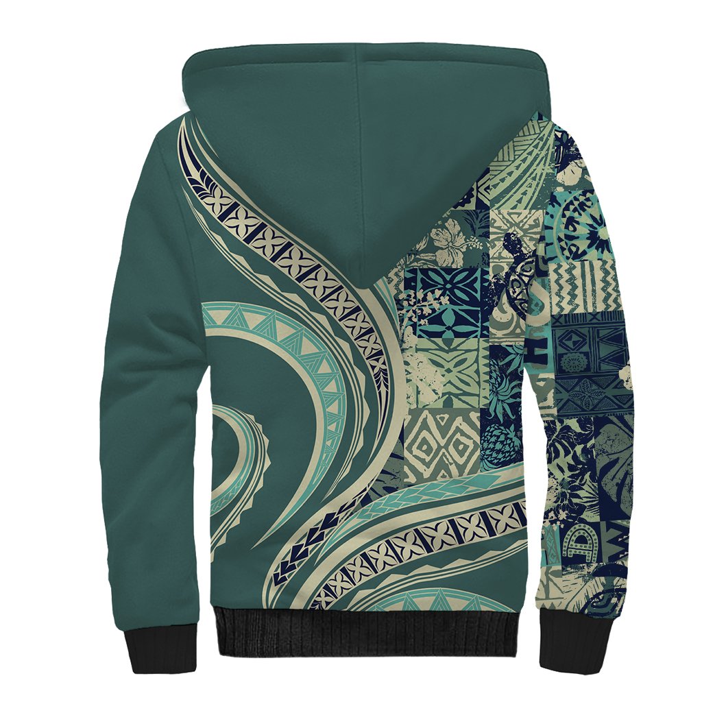 Hawaiian Hibiscus Tribal Vintage Motif Sherpa Hoodie Ver 1 LT9 - Polynesian Pride