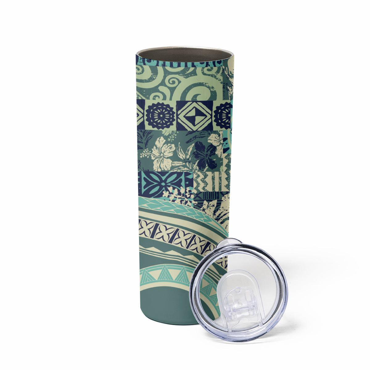 Hawaiian Hibiscus Tribal Vintage Motif Skinny Tumbler Ver 1 LT9 - Polynesian Pride