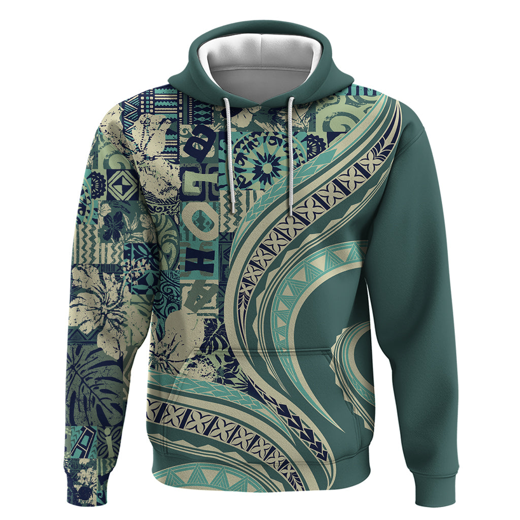 Hawaiian Hibiscus Tribal Vintage Motif Zip Hoodie Ver 1