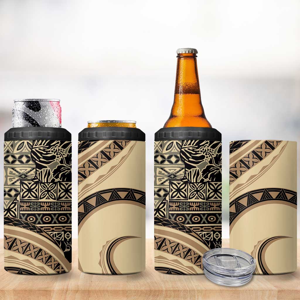 Hawaiian Hibiscus Tribal Vintage Motif 4 in 1 Can Cooler Tumbler Ver 2 LT9 - Polynesian Pride