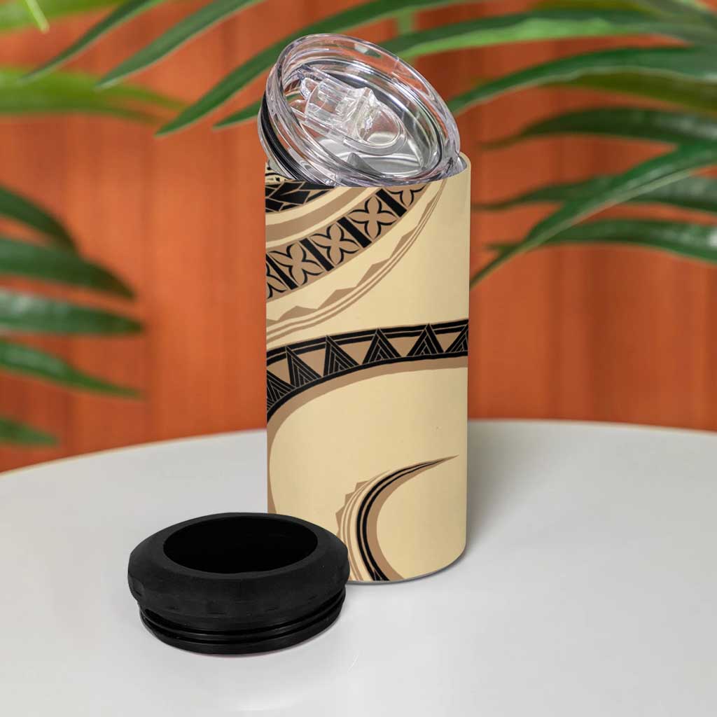 Hawaiian Hibiscus Tribal Vintage Motif 4 in 1 Can Cooler Tumbler Ver 2 LT9 - Polynesian Pride