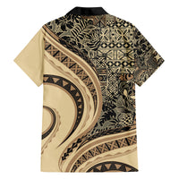 Hawaiian Hibiscus Tribal Vintage Motif Family Matching Off Shoulder Maxi Dress and Hawaiian Shirt Ver 2 LT9 - Polynesian Pride