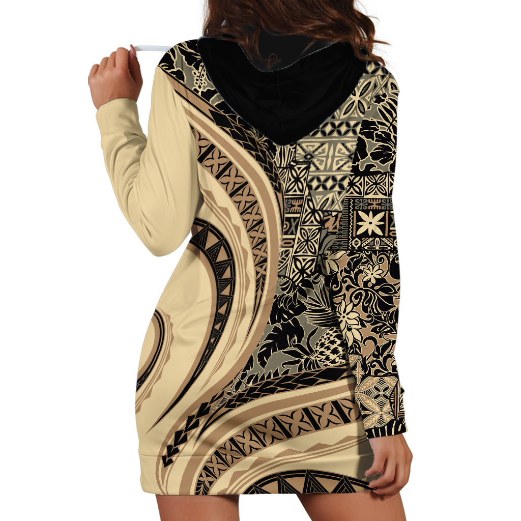 Hawaiian Hibiscus Tribal Vintage Motif Hoodie Dress Ver 2 LT9 - Polynesian Pride