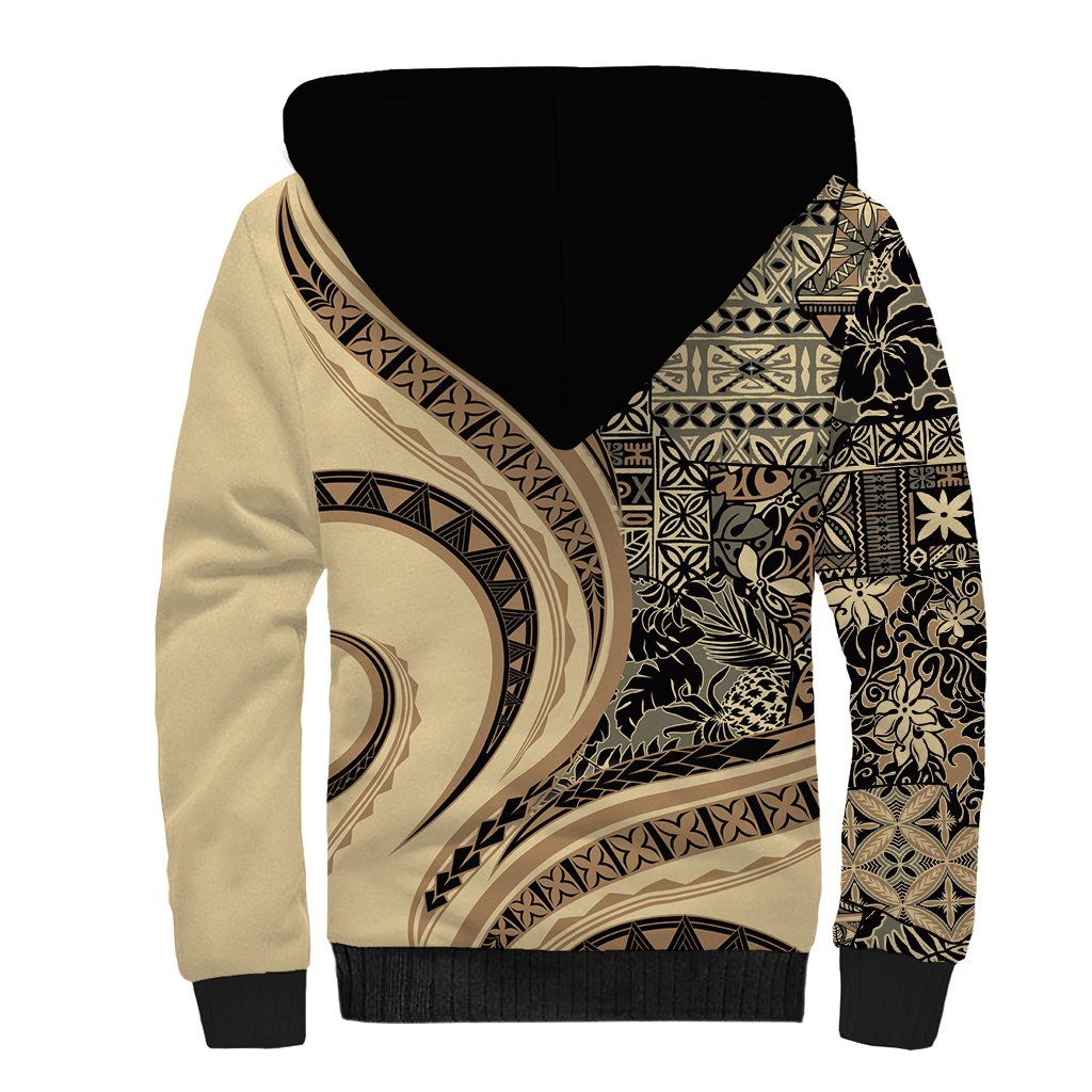 Hawaiian Hibiscus Tribal Vintage Motif Sherpa Hoodie Ver 2 LT9 - Polynesian Pride