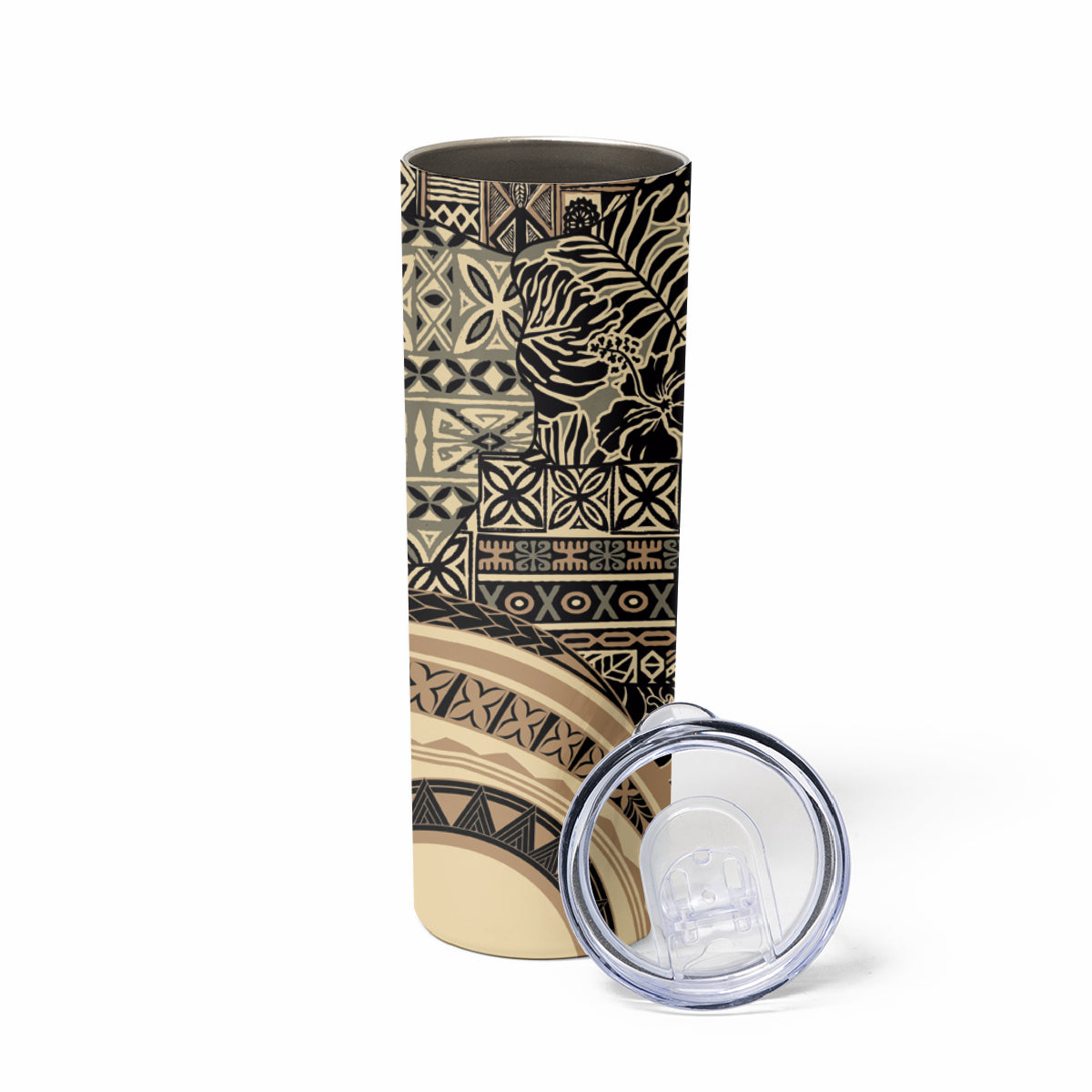 Hawaiian Hibiscus Tribal Vintage Motif Skinny Tumbler Ver 2 LT9 - Polynesian Pride