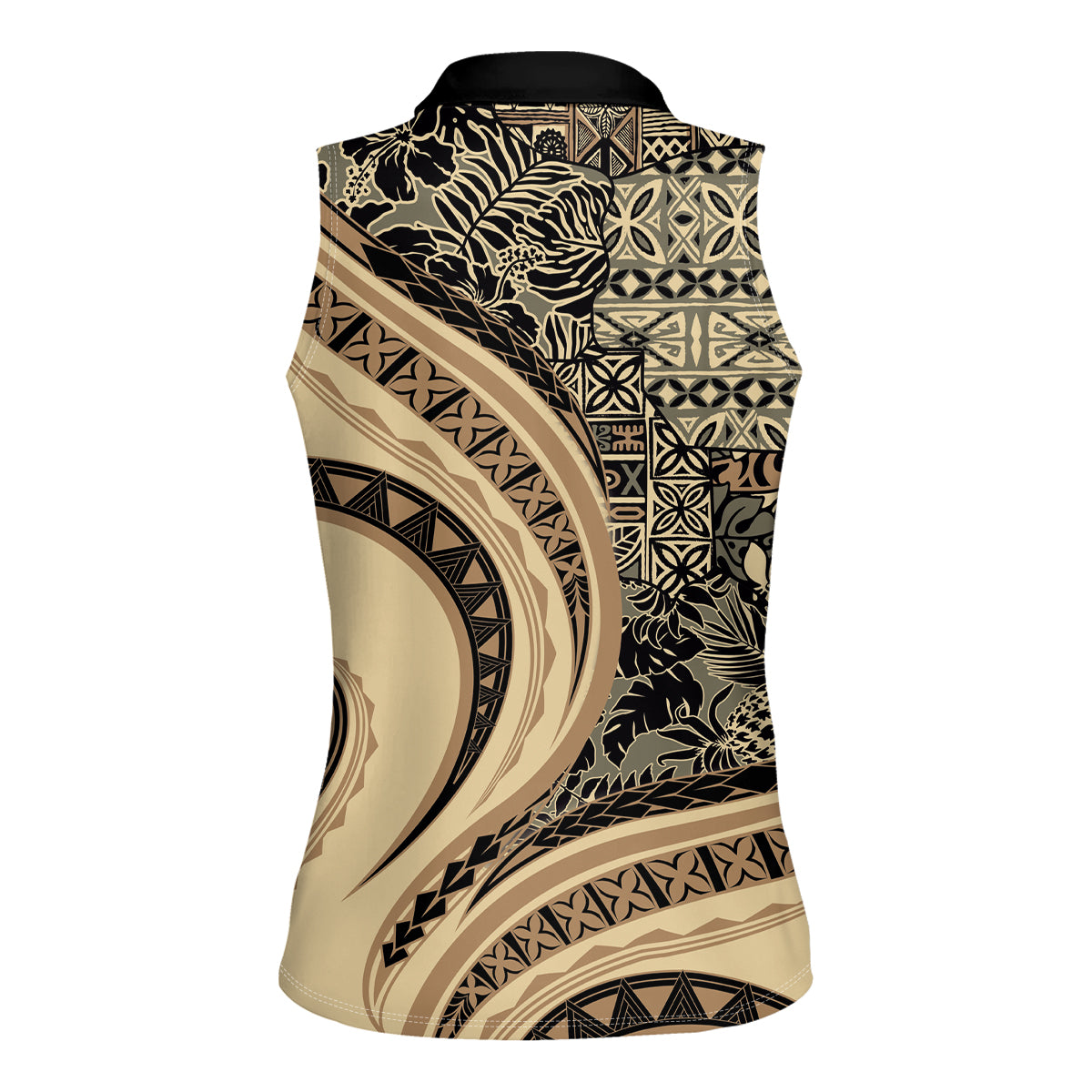 Hawaiian Hibiscus Tribal Vintage Motif Women Sleeveless Polo Shirt Ver 2 LT9 - Polynesian Pride
