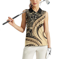 Hawaiian Hibiscus Tribal Vintage Motif Women Sleeveless Polo Shirt Ver 2 LT9 - Polynesian Pride