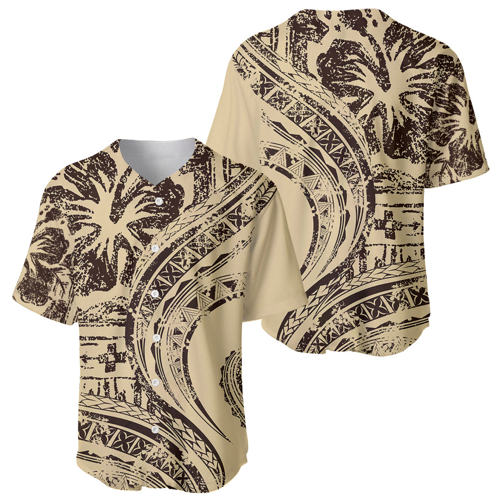 Hawaiian Hibiscus Tribal Vintage Motif Baseball Jersey Ver 3 LT9 - Polynesian Pride