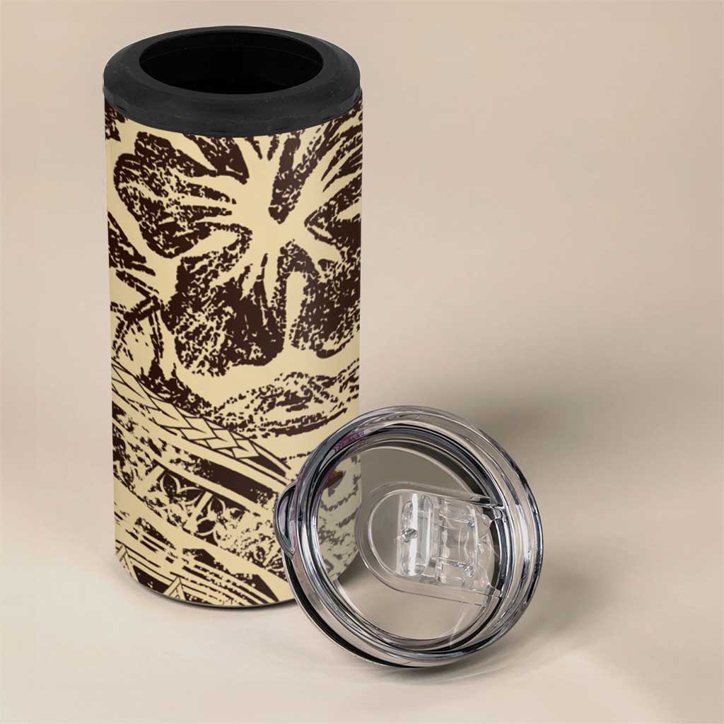 Hawaiian Hibiscus Tribal Vintage Motif 4 in 1 Can Cooler Tumbler Ver 3 LT9 - Polynesian Pride