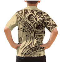 Hawaiian Hibiscus Tribal Vintage Motif Family Matching Mermaid Dress and Hawaiian Shirt Ver 3 LT9 - Polynesian Pride