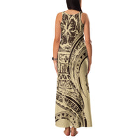 Hawaiian Hibiscus Tribal Vintage Motif Family Matching Tank Maxi Dress and Hawaiian Shirt Ver 3 LT9 - Polynesian Pride