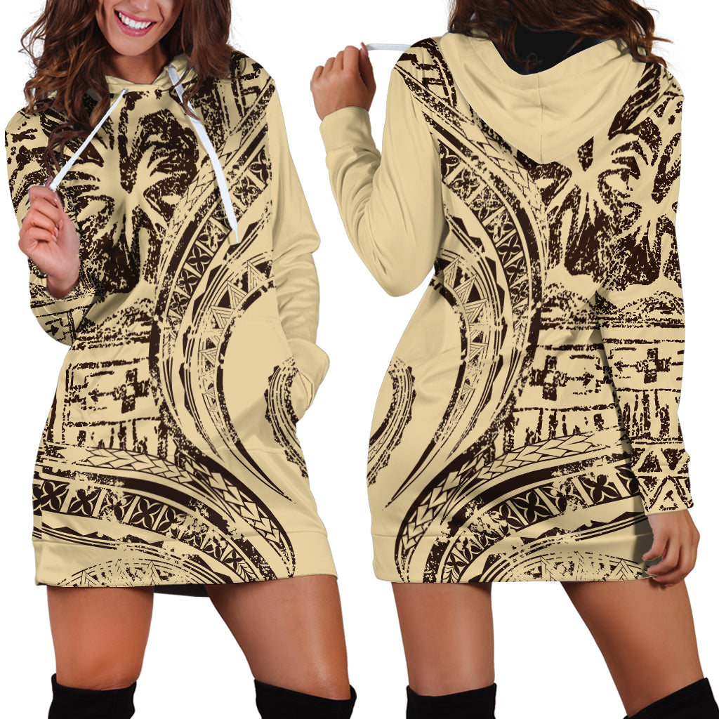 Hawaiian Hibiscus Tribal Vintage Motif Hoodie Dress Ver 3 LT9 - Polynesian Pride