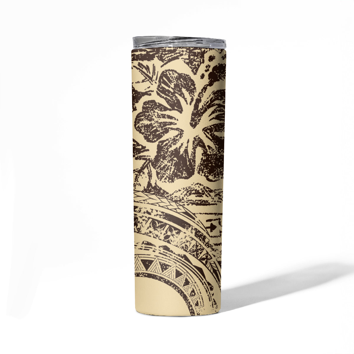 Hawaiian Hibiscus Tribal Vintage Motif Skinny Tumbler Ver 3 LT9 - Polynesian Pride