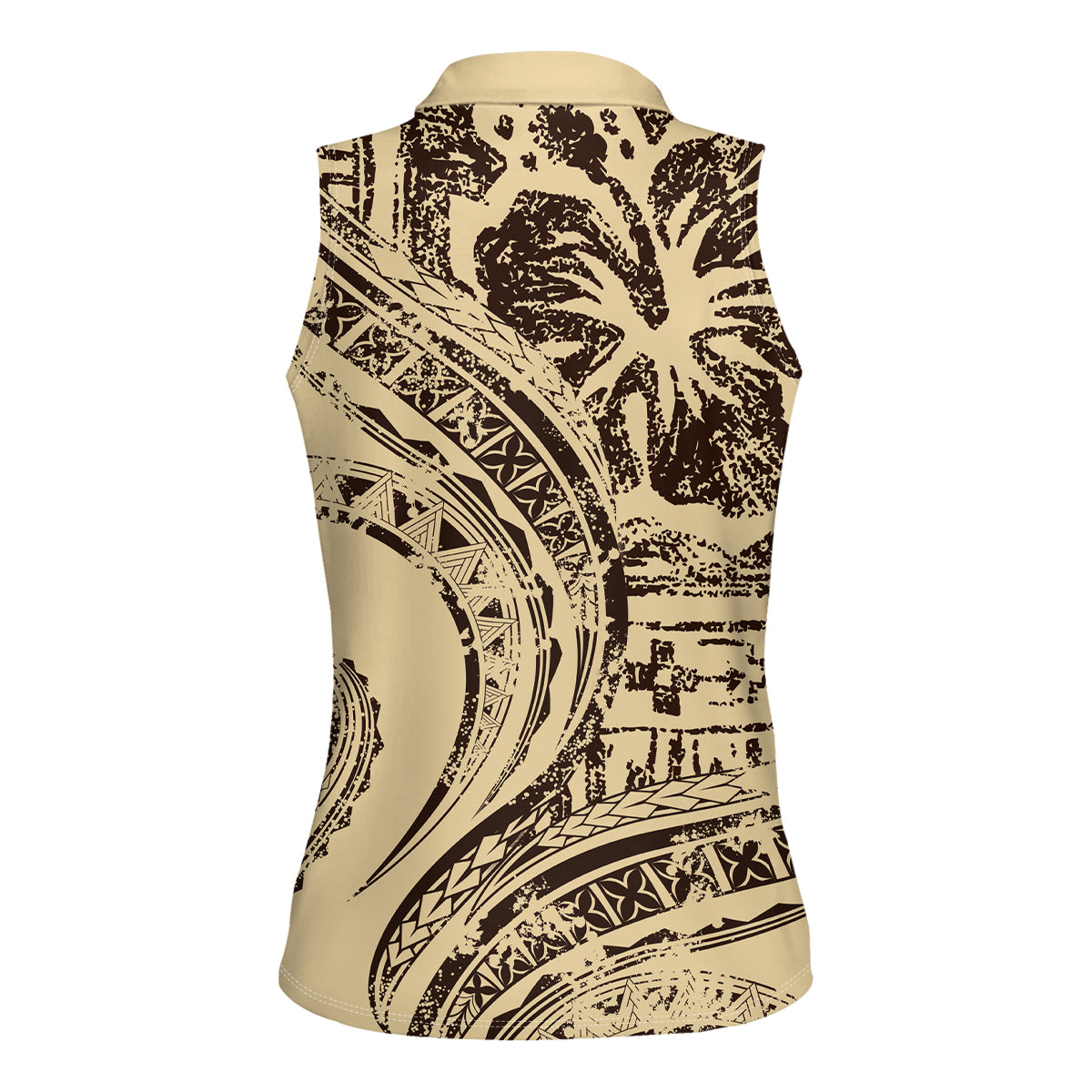 Hawaiian Hibiscus Tribal Vintage Motif Women Sleeveless Polo Shirt Ver 3 LT9 - Polynesian Pride