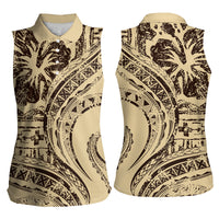 Hawaiian Hibiscus Tribal Vintage Motif Women Sleeveless Polo Shirt Ver 3 LT9 - Polynesian Pride
