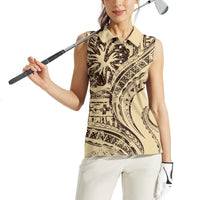 Hawaiian Hibiscus Tribal Vintage Motif Women Sleeveless Polo Shirt Ver 3 LT9 - Polynesian Pride