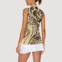 Hawaiian Hibiscus Tribal Vintage Motif Women Sleeveless Polo Shirt Ver 3 LT9 - Polynesian Pride