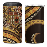 Hawaiian Hibiscus Tribal Vintage Motif 4 in 1 Can Cooler Tumbler Ver 4 LT9 One Size: 16 oz Gold - Polynesian Pride