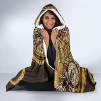 Hawaiian Hibiscus Tribal Vintage Motif Hooded Blanket Ver 4